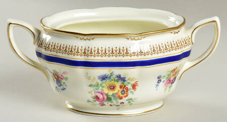 Ascot Blue (Floral Center) Sugar Bowl No Lid