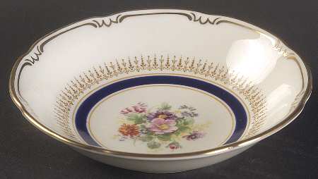 Ascot Blue (Floral Center) Fruit/Dessert (Sauce) Bowl