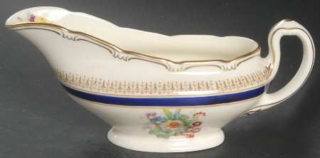 Ascot Blue (Floral Center) Gravy Boat