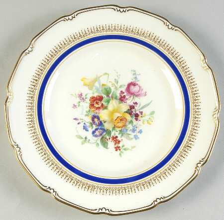 Ascot Blue (Floral Center) Salad Plate