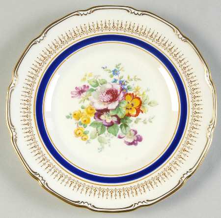 Ascot Blue (Floral Center) Bread & Butter Plate