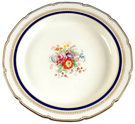 Ascot Blue (Floral Center) 14" Chop Plate (Round Platter)