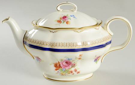 Ascot Blue (Floral Center) Teapot & Lid