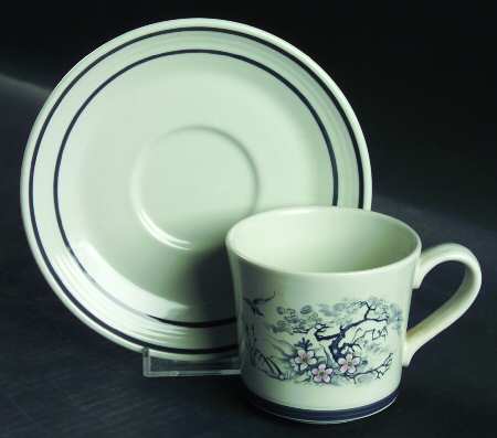 Asian Dawn Flat Cup & Saucer Set