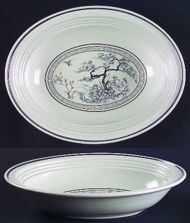 Asian Dawn 10" Oval Vegetable Bowl