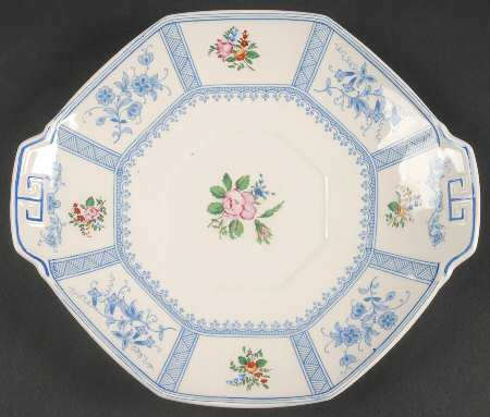Astbury (Blue, Multicolor) Handled Cake Plate