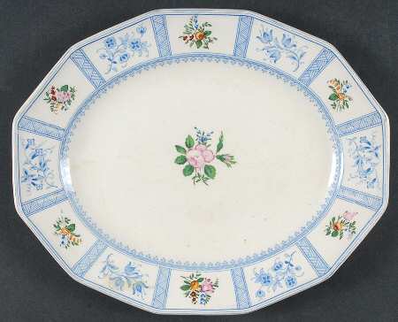 Astbury (Blue, Multicolor) 11" Oval Serving Platter