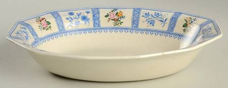 Astbury (Blue, Multicolor) 10" Oval Vegetable Bowl