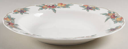 Autumn Fruits Large Rim Soup Bowl