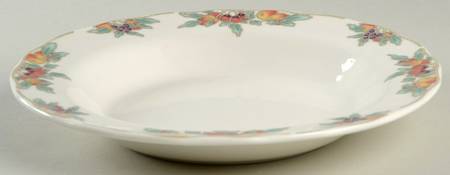 Autumn Fruits Large Rim Soup Bowl