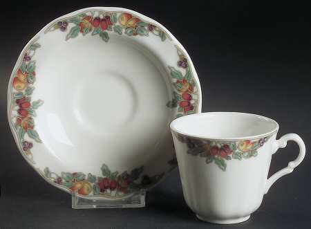 Autumn Fruits Flat Demitasse Cup & Saucer Set