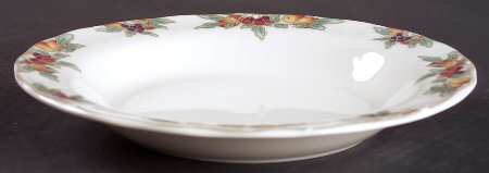 Autumn Fruits Rim Soup Bowl