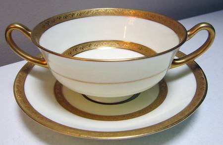 The Balmoral Footed Cream Soup Bowl & Saucer Set