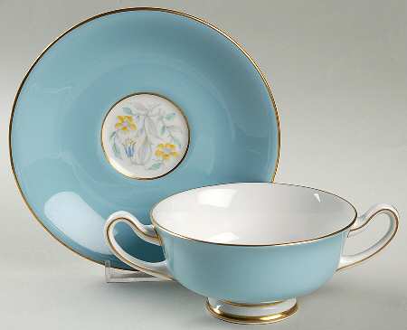 Barclay Footed Cream Soup Bowl & Saucer Set