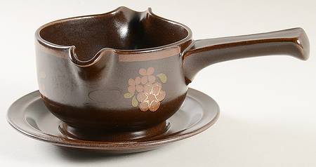 Basque Stick Handle Gravy Boat & Saucer