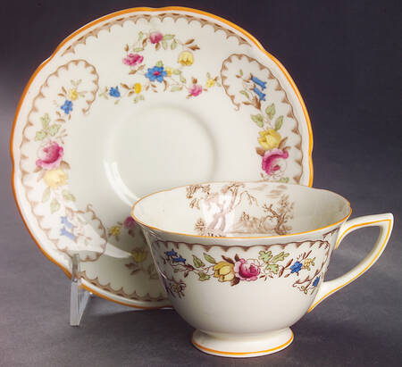 The Beaufort (Center Design) Footed Cup & Saucer Set