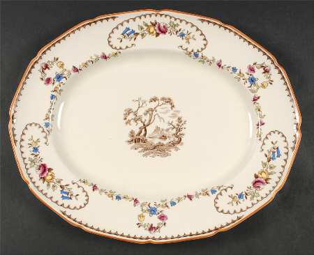 The Beaufort (Center Design) 16" Oval Serving Platter