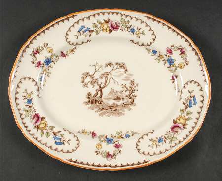 The Beaufort (Center Design) 12" Oval Serving Platter