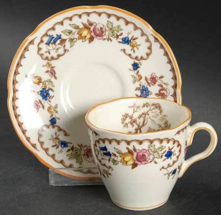 The Beaufort (Center Design) Flat Demitasse Cup & Saucer Set