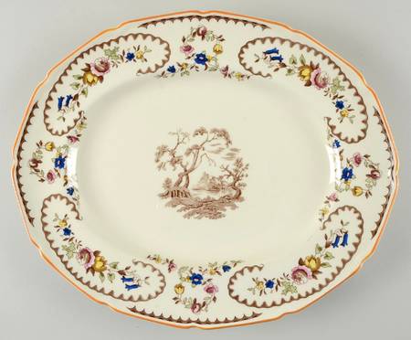 The Beaufort (Center Design) 14" Oval Serving Platter