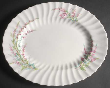Bell Heather (Scalloped, No Trim) 14" Oval Serving Platter