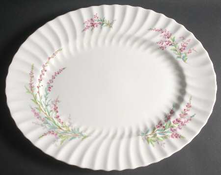 Bell Heather (Scalloped, No Trim) 17" Oval Serving Platter