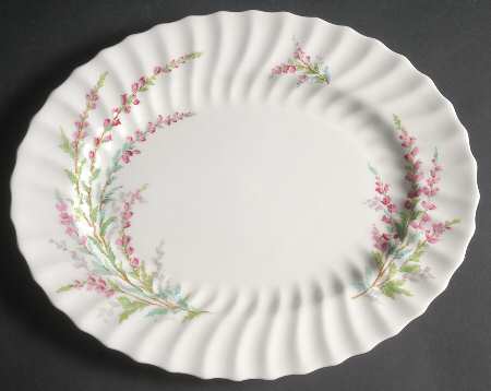 Bell Heather (Scalloped, No Trim) 12" Oval Serving Platter
