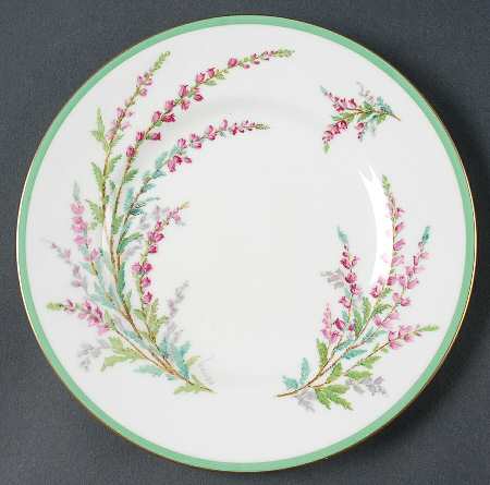 Bell Heather (Green Band, Gold Trim) Salad Plate