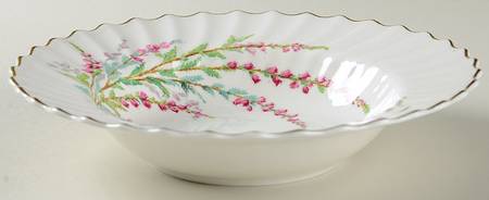 Bell Heather (Scalloped, Gold Trim) Rim Soup Bowl