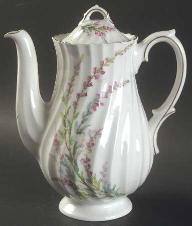 Bell Heather (Scalloped, Gold Trim) Small Coffee Pot & Lid