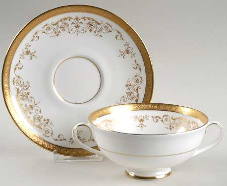Belmont Footed Cream Soup Bowl & Saucer Set