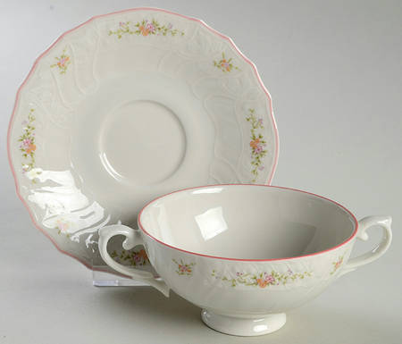Biarritz Footed Cream Soup Bowl & Saucer Set