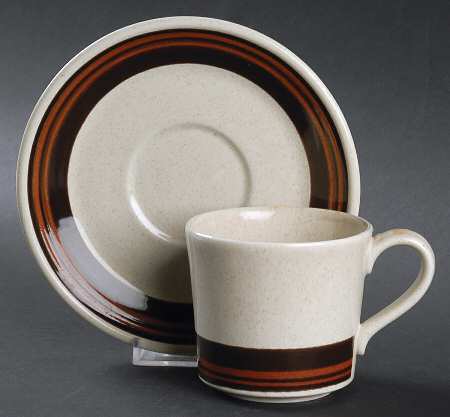 Bistro Brown Flat Cup & Saucer Set