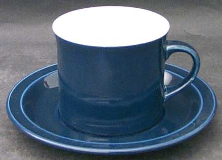 Blue Chroma Flat Cup & Saucer Set