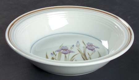 Blue Iris Rim Soup Bowl