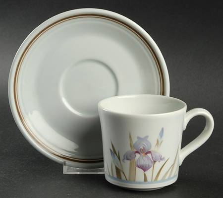 Blue Iris Flat Cup & Saucer Set