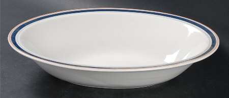 Blue Line 10" Oval Vegetable Bowl