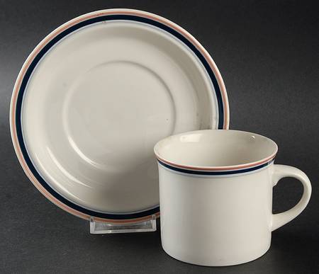 Blue Line Flat Cup & Saucer Set