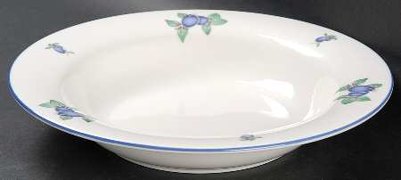 Blueberry Large Rim Soup Bowl
