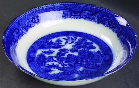 Blue Willow (Flow Blue) Coupe Soup Bowl