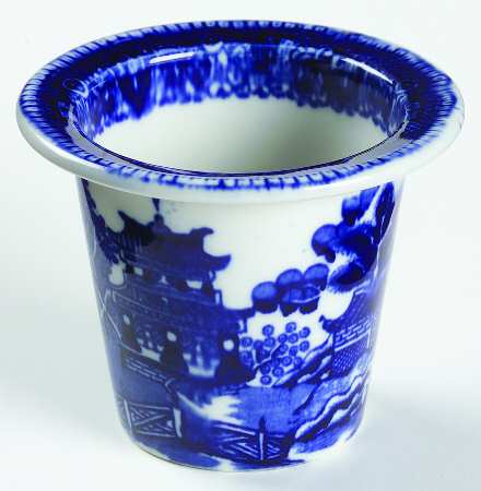 Blue Willow (Flow Blue) Individual Open Horseradish Jar