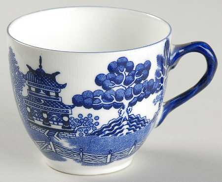 Blue Willow (Flow Blue) Flat Cup