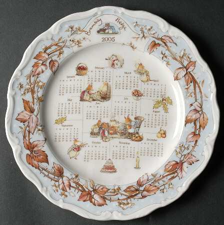 Brambly Hedge 2005 Calendar Plate