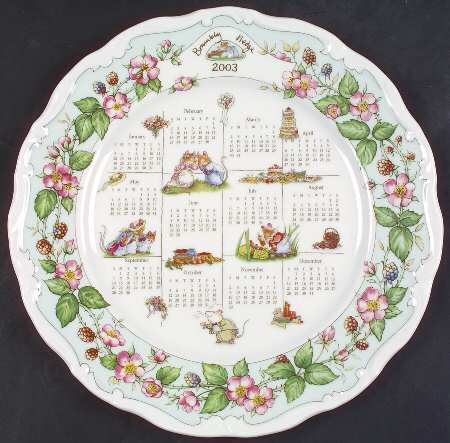 Brambly Hedge "2003" Calendar Plate