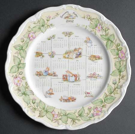 Brambly Hedge "2002" Calendar Plate