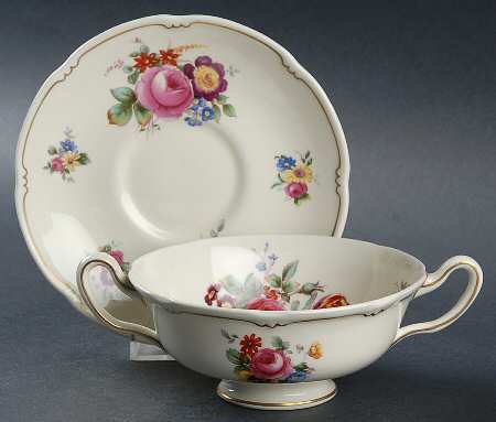 The Bristol Footed Cream Soup Bowl & Saucer Set
