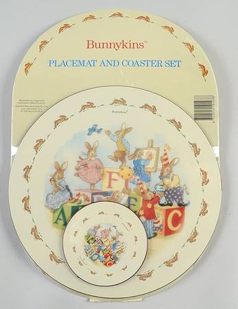Bunnykins (Albion Shape) Round Cork Board Placemat & Coaster Set