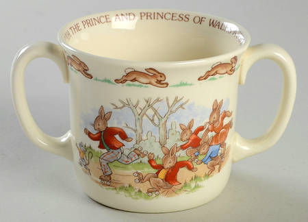 Bunnykins (Albion Shape) 2 Hd Commemorative Mug-Second Child of TRH 1984