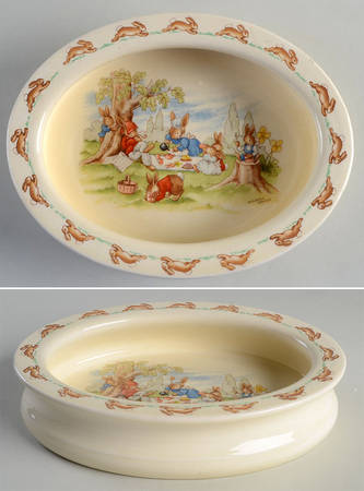 Bunnykins (Albion Shape) 8" Oval Baby Plate
