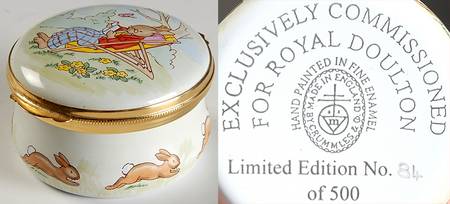 Bunnykins (Albion Shape) Round Enamel with Box Hinged Lid